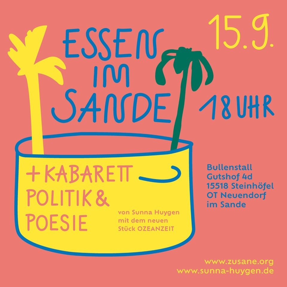 Essen im Sande 15.09. // Kabarett, Politik und Poesie mit Sunna Huygen, OZEANZEIT