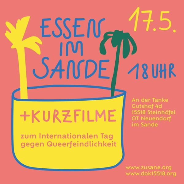 Essen im Sande 17.05. // Kurzfilme zum IDAHOBIT